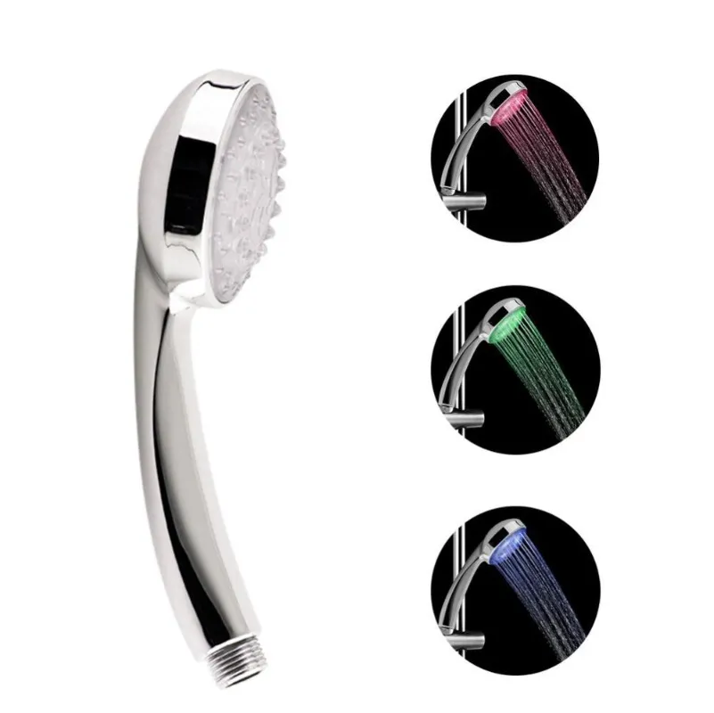 wholesale- handheld 7 color led romantic light water bath home bathroom shower head glow