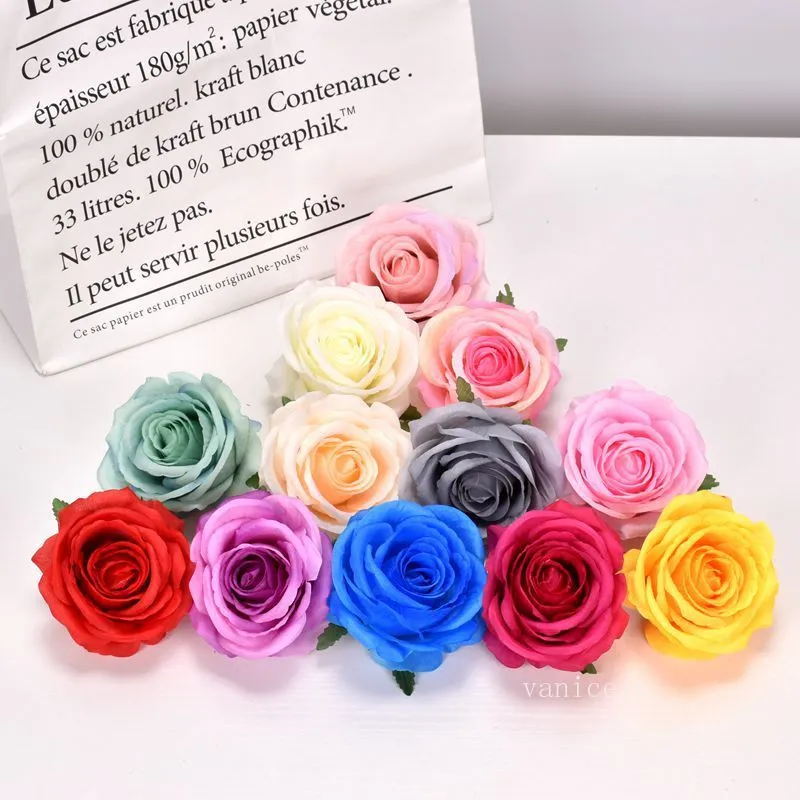 Flores de cabeça de rosa de cabeça grande, decoração de casamento Arco Arco Flor Flor Flor Arranjo com flores artificiais Flores de Cabeza de Rosa Grandes Simuladas