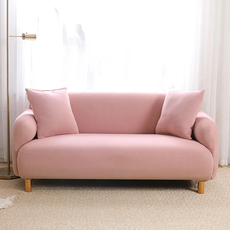 Rosa sofflock för vardagsrum L Form Elastiska möbler täcker Slipcover 2/3 Sits Stretch Armchair Couch Cover Extensible 201123