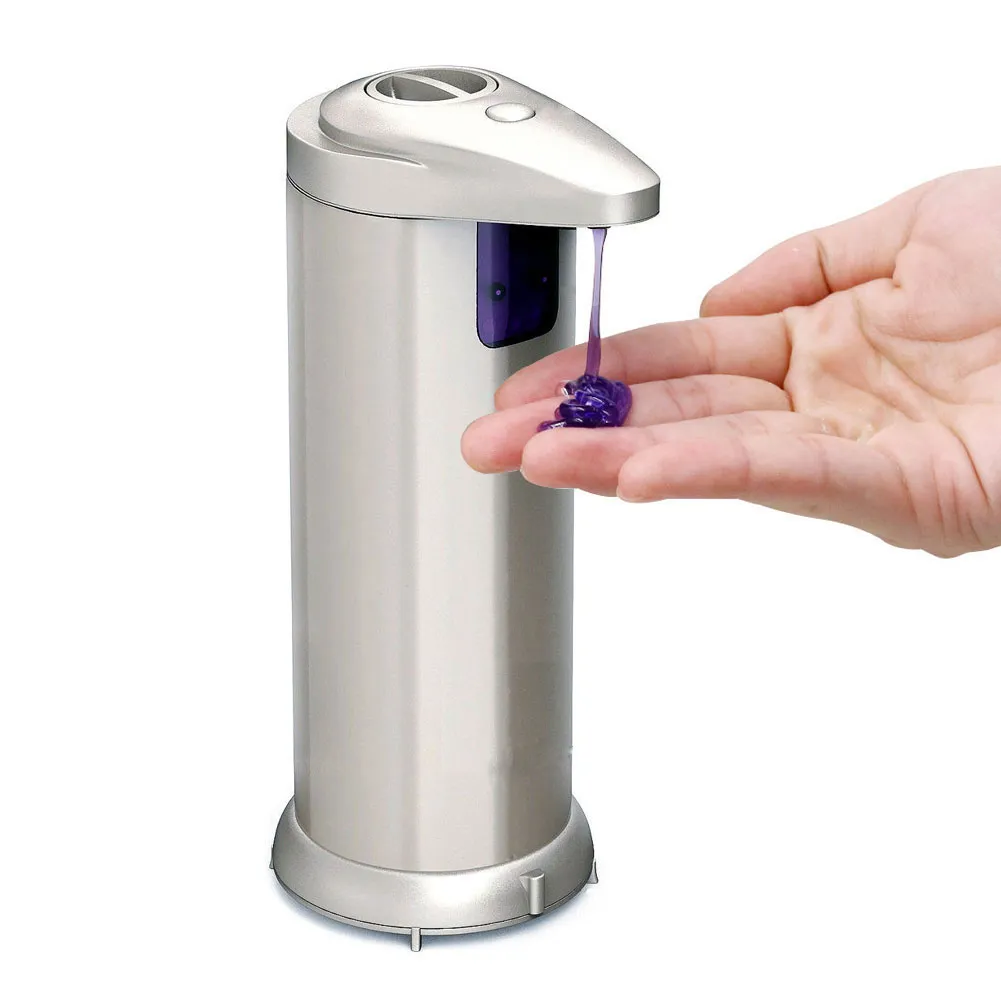 Dispensador automático de jabón líquido Sensor inteligente Sin contacto Infrarrojo ABS Galvanizado Contenedor de líquido para cocina Baño Y200407