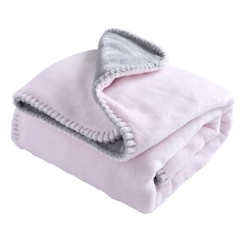 Manta para bebés Nuevo espesor espesado de doble capa de terciopelo de coral swaddle bebe envoltura envoltura sólida de ropa de cama de bebé recién nacido térmico lj201014