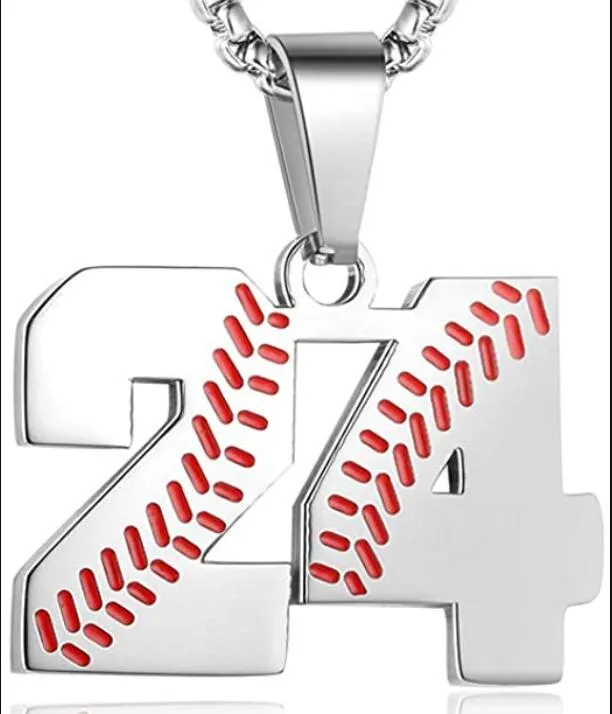 Titanium Sport Acessórios Baseball Jersey Número Colar Aço Inoxidável Encantos Costura