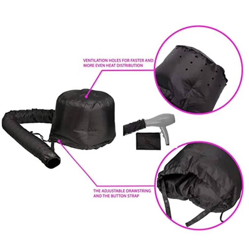 Portable Soft Hair Drying Cap Bonnet Hood Hat Blow Dryer Attachment Curl Tools Gray Dry Hair Cream Cap302P