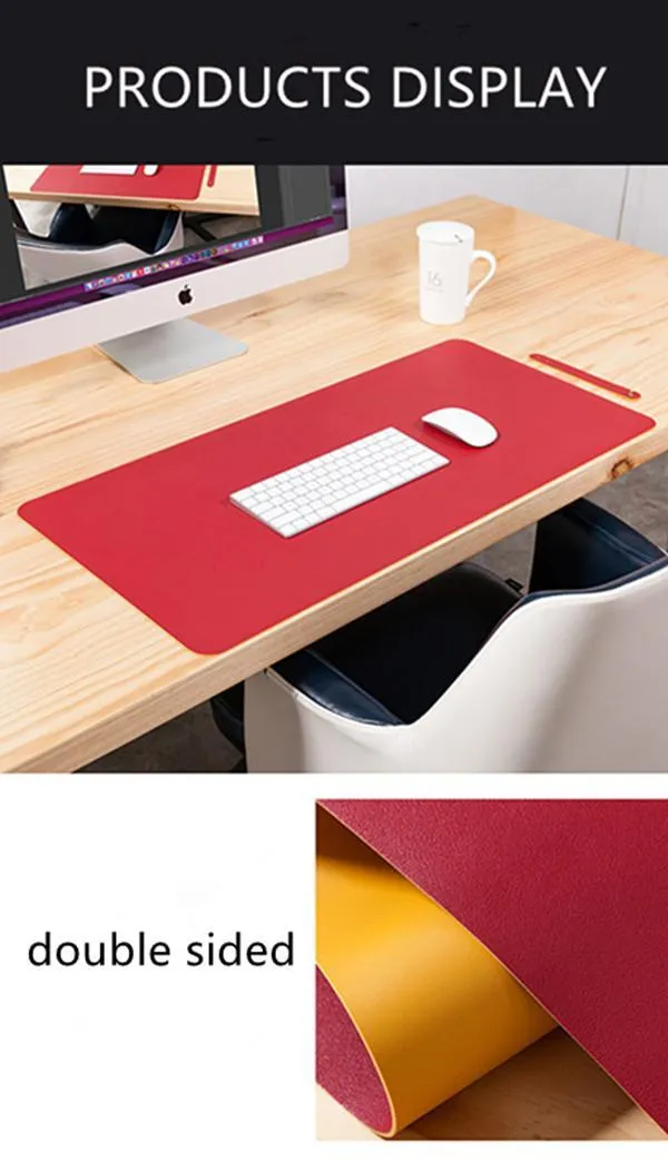 Double Sided Desk mats oversized mouse pad Laptop desk pad Waterproof PU leather mouse pad DHL