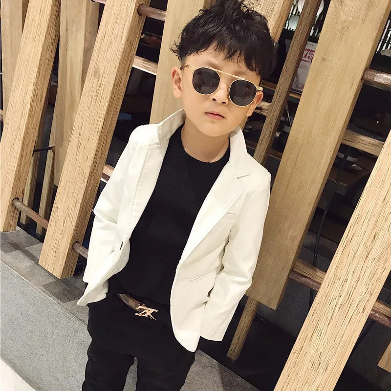 Kids Fashion Faux Leather Jacket Autumn/Winter Single Boys