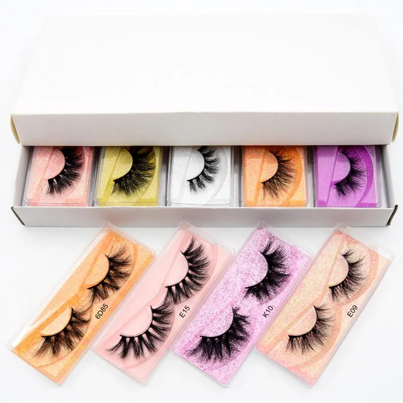 Falska ögonfransar Visofree Partihandel 20/40 / 50 / 100pcs Naturlig Lång 3D Mink Lashes Makeup Eyelashs Tjock Ögonfransar i bulk