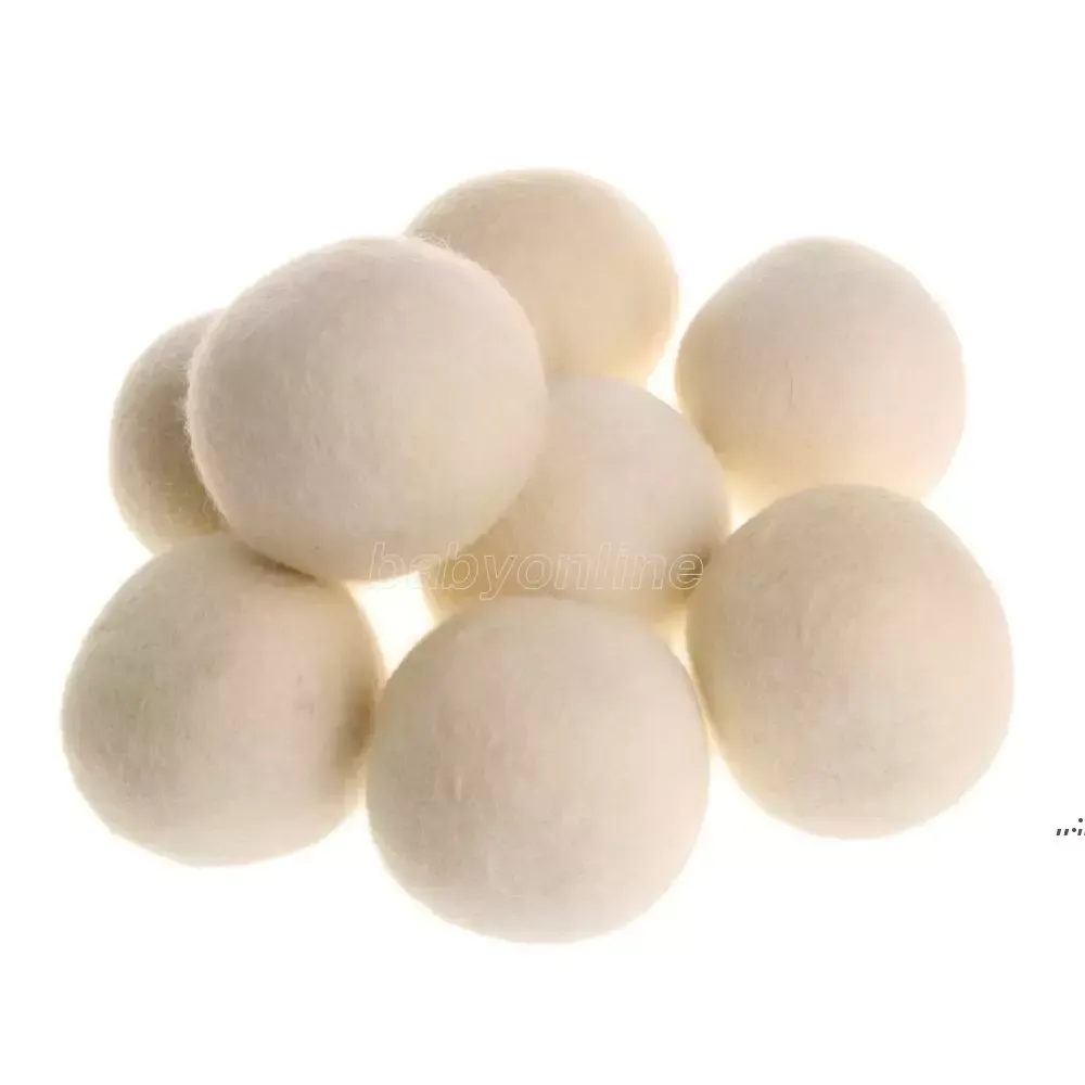 7cm återanvändbar tvätt ren boll naturlig organisk tvättstyg mjukgörare boll premium organisk ulltorkbollar FY3645 1110