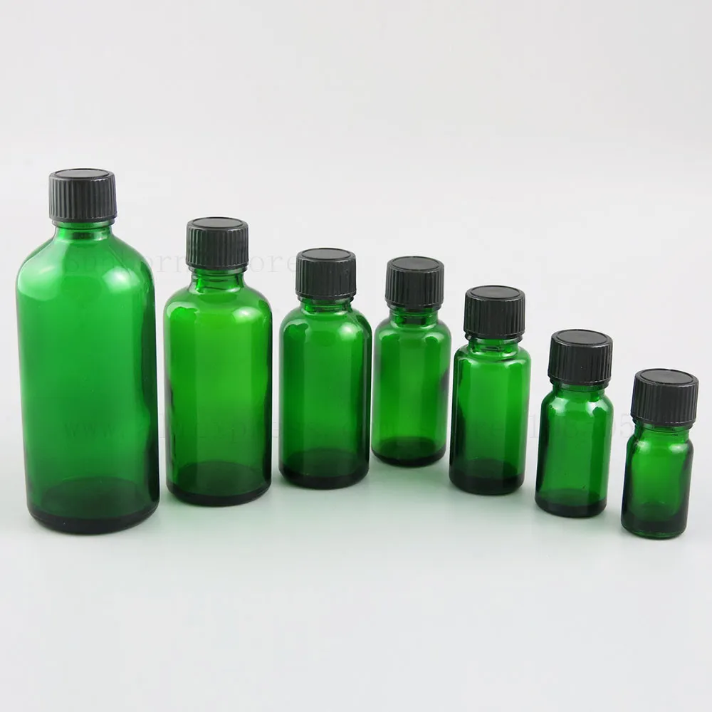 Lege parfum e vloeibare glazen flessen etherische olie parfum reizen gebruik hervulbare groene blauw met zwart cap 500pcs