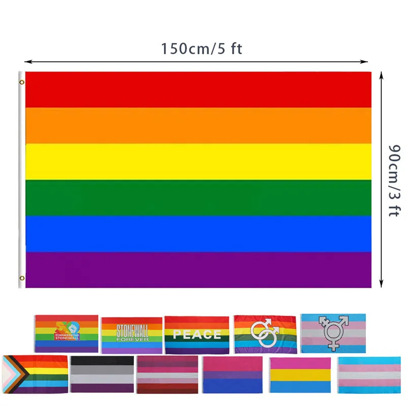 12 Designs 3x5fts 90x150cm Philadelphia PHILY RECHTE Bondgenoot Progress LGBT Rainbow Gay Pride Flag DHL gratis verzending