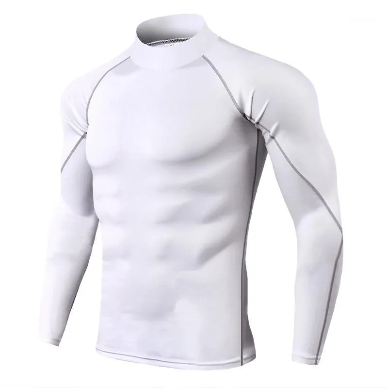 Футболка для беговых майборов Мужская спортивная одежда, сплошной цвет с длинным рукавом Мандарин Спортивная футболка Мужская рубашка1