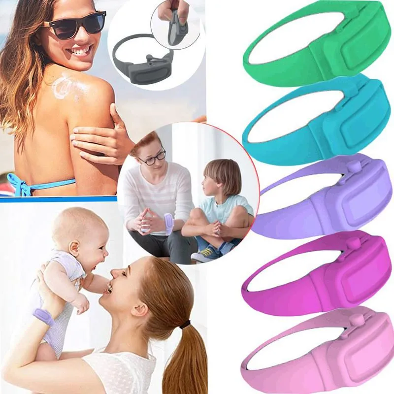 Silicone Liquid Dispensing Bracelet Portable Hand Sanitizer Lotion Bracelet Wristband Wearable Hand Dispenser for Kid