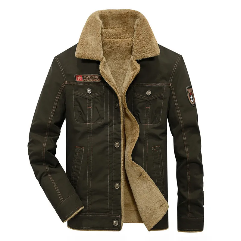 RIINR Mens Winter Military Bomber Jacket Fashionable Denim Mens