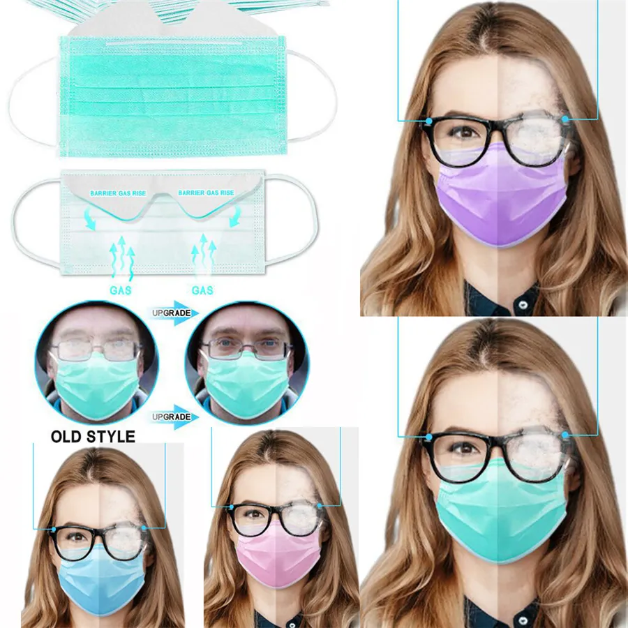 Maschera facciale monouso antiappannamento Maschera facciale a 3 strati Protezione e maschera per la salute personale con maschere sanitarie per il viso a bocca aperta