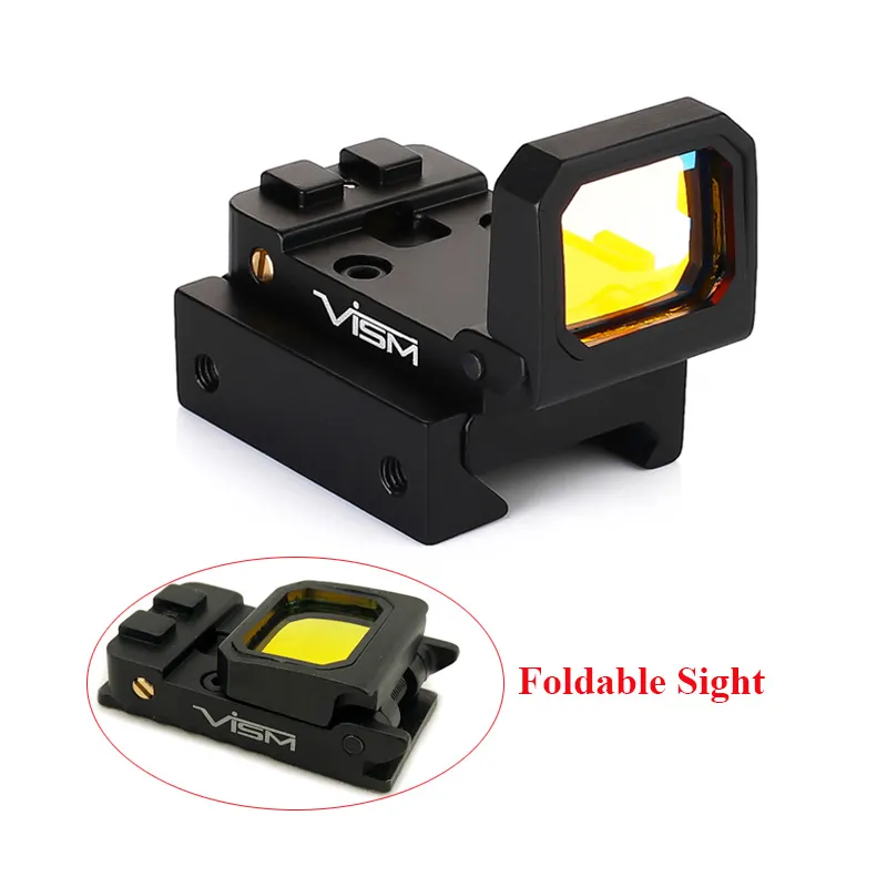 Taktik VISM Kırmızı Dot Sight Mini Tabanca Kapsamı Holografik Refleks Katlanabilir Optik G-Mount ve 20mm Picatinny Mounta