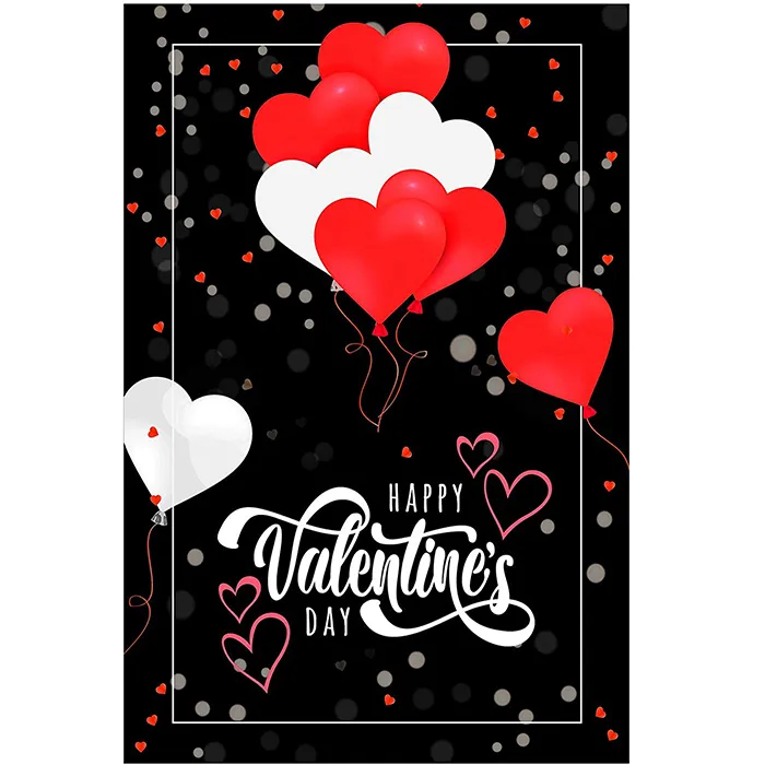 Custom Happy Valentine's Day Garden vlaggen voor decoratie Festival Vivid Color 12x18inch 100D Polyester Yard