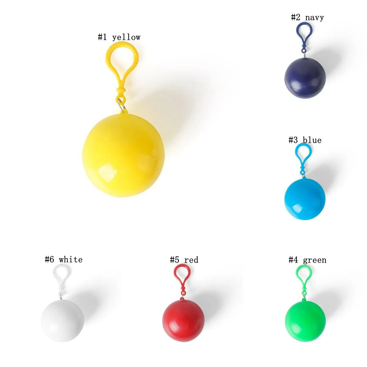 Disposable Raincoat Plastic Ball Key Chain Disposable Raincoats Portable Spherical Case Traveling Hiking Camping Raincoat KKB3954