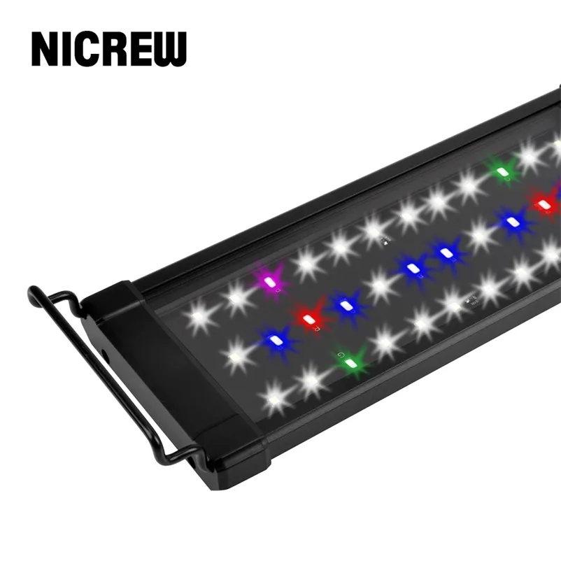 Nicrew Classicled Plus RGB Fiske Ljus Akvarium LED Belysning Lampor Full Spectrum Fisk Tank Lampa för Aquarium 30-48cm Y200922