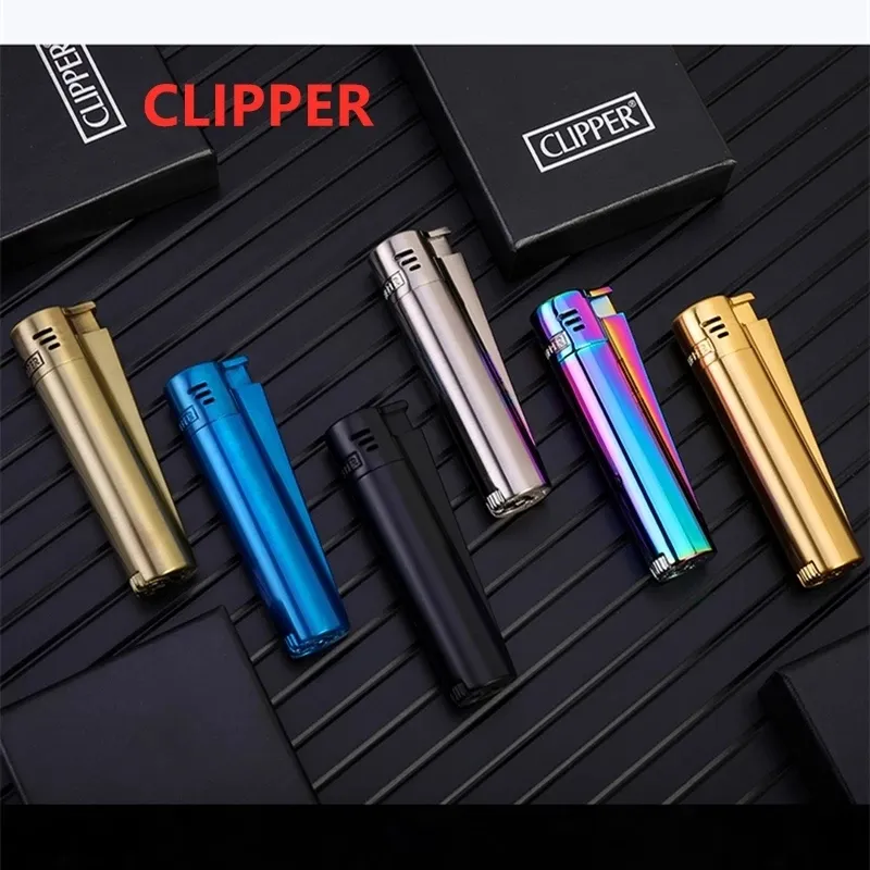 İspanya'dan orijinal Clipper Çakmak Metal Rüzgar Geçirmez Bütan Gaz Torch Çakmak Puro Boru Erkekler için Taşınabilir Şişme Gadgets Sigara Aksesuarları