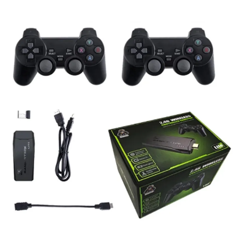 Jeux 4K M8 USB 2.4G Console sans fil Hôte nostalgique 3500+ 10000+ Classic Stick Lite 8 Bit Mini contrôleur rétro compatible Dual Gamepad