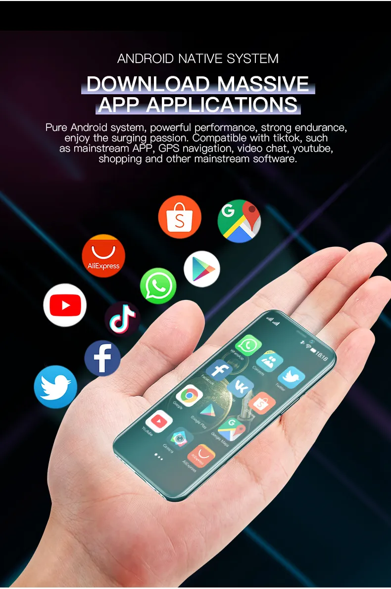 Ultra İnce Mini Cep Telefonları Kilidi Açılmış Akıllı Telefon Soya.