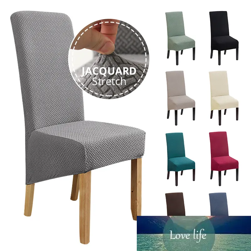 Jacquard Extra Large XL Dining Chair Cover Stretch Spanex Elastic Long Back Chair Slipcover Case för stolar Kök Bankett