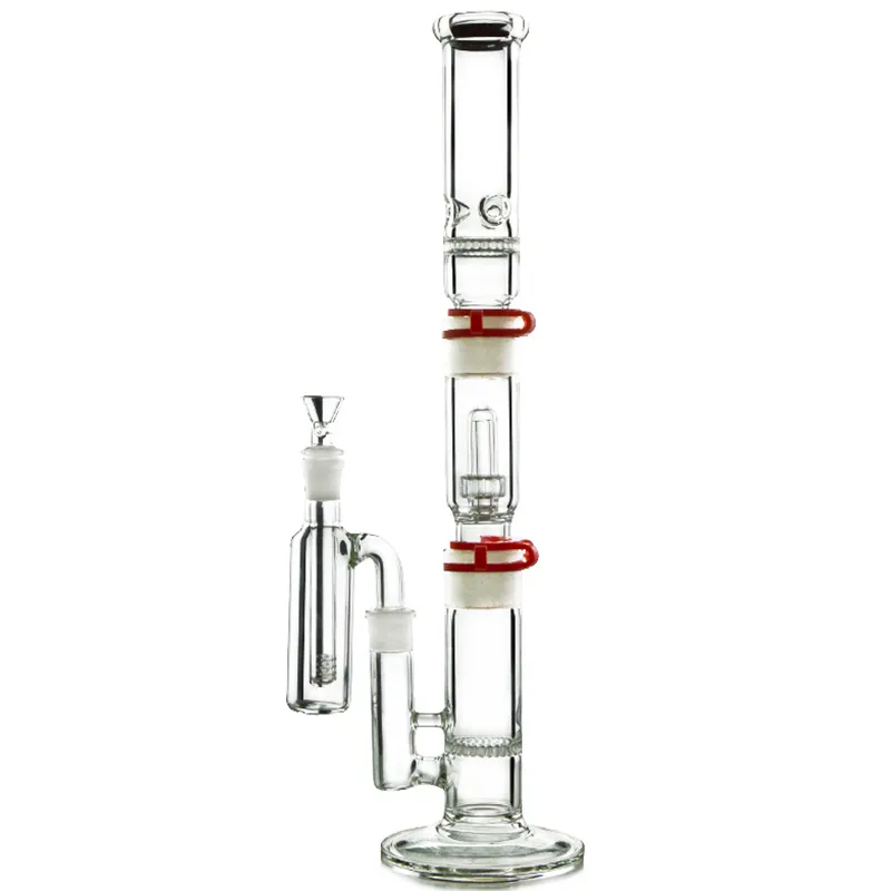 Newest DHL Free Chambers Glass Bongs Dome Showerhead Water Pipes With Ash Catcher Straight Perc With Plastic Clip WP522