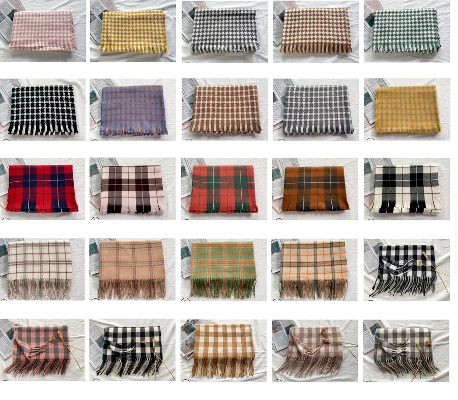 38 Styles Expédition rapide Femmes couverture Écharpe Confortable Surdimensionné Tartan Gland Écharpe Nouveau Wrap Grille Châle Vérifier Pashmina Cachemire plaid Étole