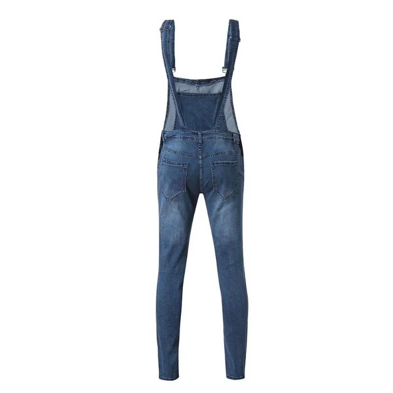 Herren Zerrissene Jeans Overalls High Street Distressed Denim Latzhose Für Männliche Hosenträger Hosen Hip Hop Casual Jeans268J