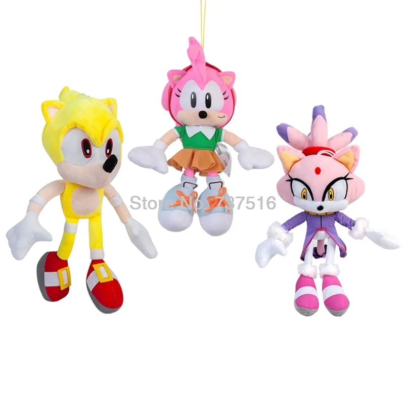 New Série Super Sonic Roxo Gato Lilás Diferente Princesa Blaze The Cat Amy Rose Boneca De Pelúcia Presentes Brinquedos LJ201126