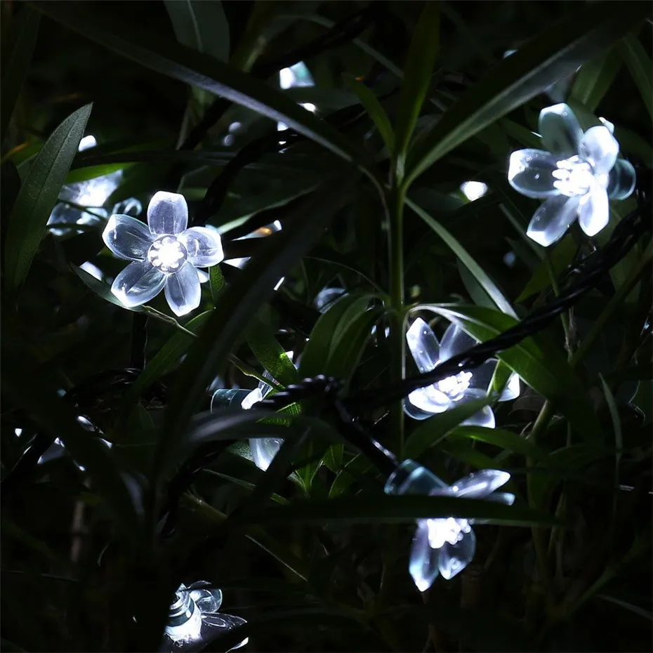 Solar String Lights, Fairy Garden Blossom Christmas Lights for Outdoor, Home, Lawn, Patio, Party and Holiday Decorations