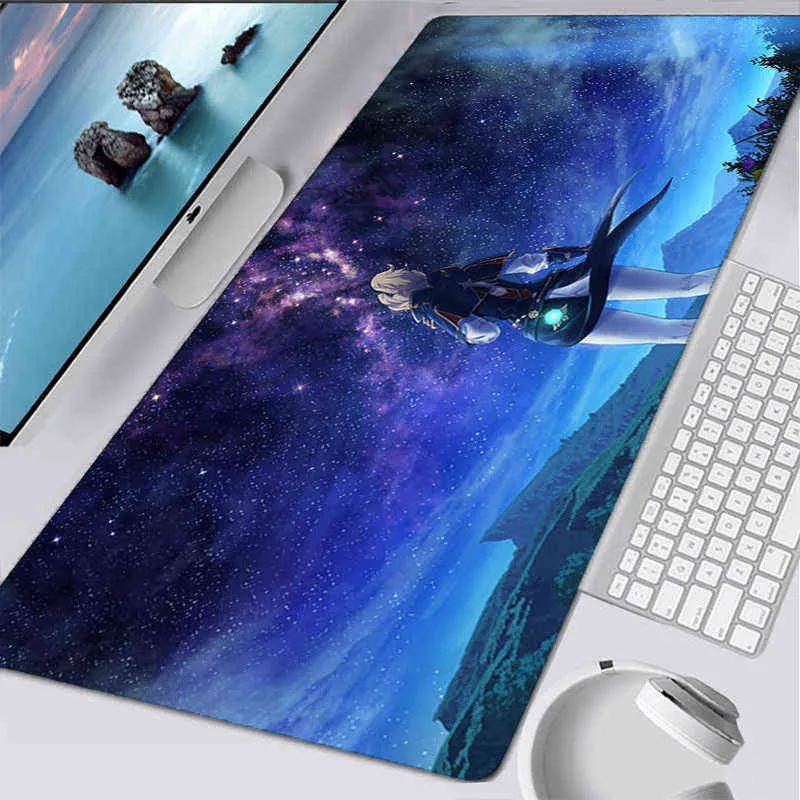 Genshin Impact Large Mouse Pad Gamer Accessories Mausepad Pc Gaming Desk Mat Varmilo Mice Keyboards Computer Peripherals Office