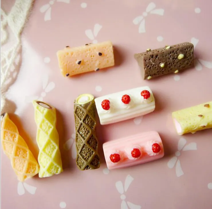 Yolk Crisp Chocolate Strawberry Sandwich Craft Tools Imitation Resin Bar DIY Material Paket Cream Mobiltelefon Shell Tillbehör