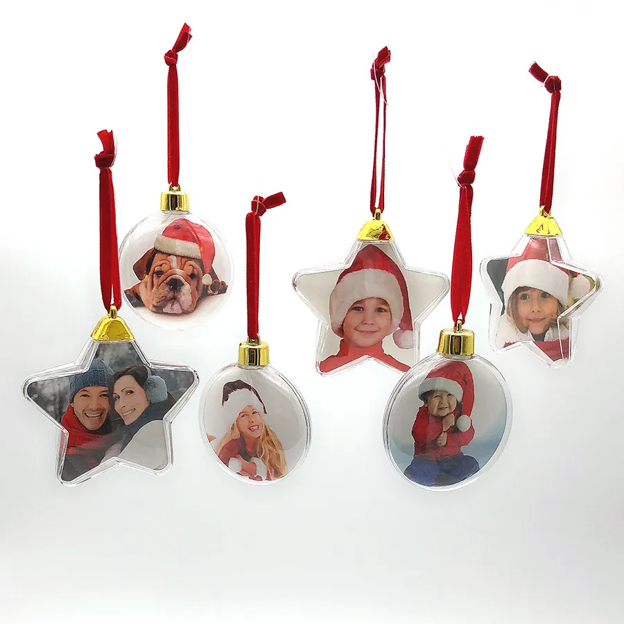 DIY Photo Ball Christmas Gifts Photo Ball Clip Round Five-Star Christmas Tree Ornaments Wedding Gift XD24062