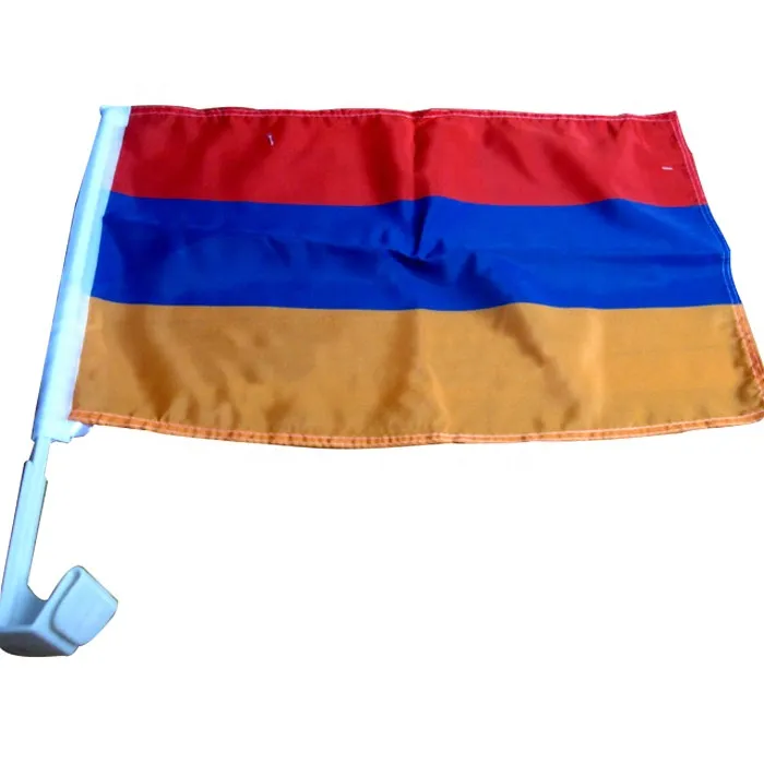 12x18inch bil sida fönster flagga land, armenisk bil flagga, 30x45cm med 43cm plastpoler, support drop frakt