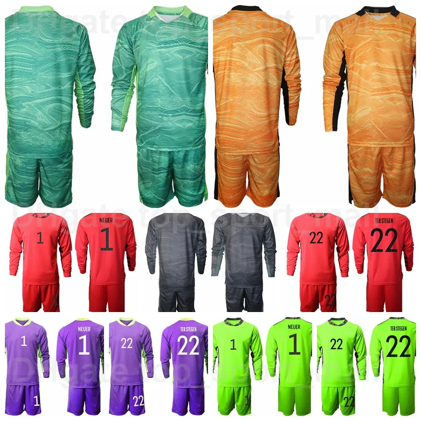 Germany No22 Ter Stegen Green Goalkeeper Long Sleeves Soccer Country Jersey