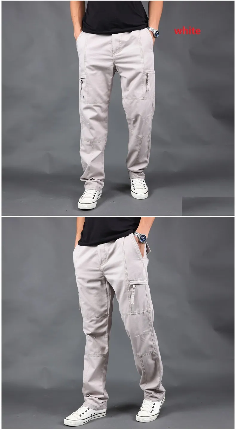  Pantalones cargo para hombre, pantalones sueltos de