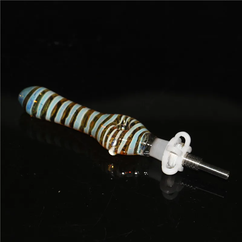 kit de néctares de 10 mm com ponta de quartzo mini tubo de água de galo de vidro