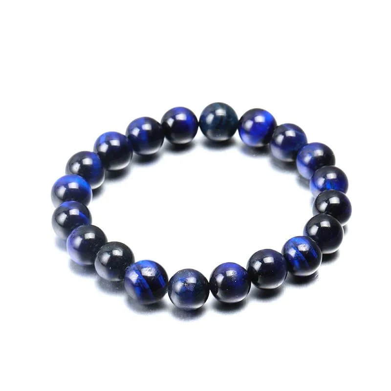 Handmade 6MM-10MM blue Tiger Eye Stone Beads Bracelet for Women Men Elastic Natural Stone Bracelet Fashion Jewelry Gift