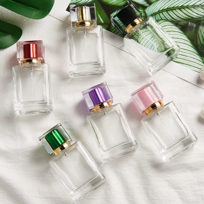 Hot Selling 30ml 50ml Empty Perfume Bottle Spray Nozzle Glass Refillable Thick Deodorant Essential Oil Disinfectant Bottles