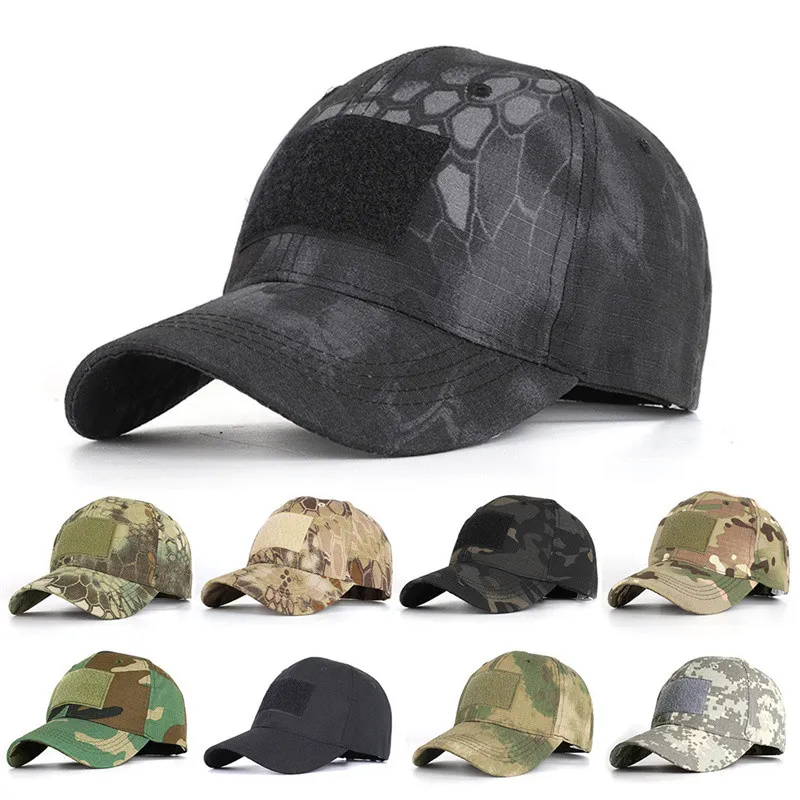 Chapeau de Camouflage de Sport en plein air, casquette militaire tactique simple, casquette de chasse pour hommes adultes, casquette à rabat WQ664