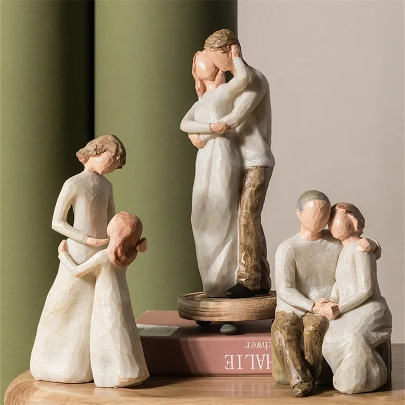 Fête des mères Anniversaire Noël Cadeau de mariage Nordic Décoration de la maison Personnes Modèle Salon Accessoires Famille Figurines Artisanat Y201020