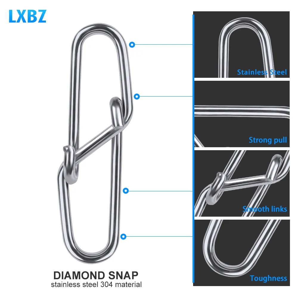 BAG Diamond Cut Rope Chain Snap Connector Fishing Barrel Swivel