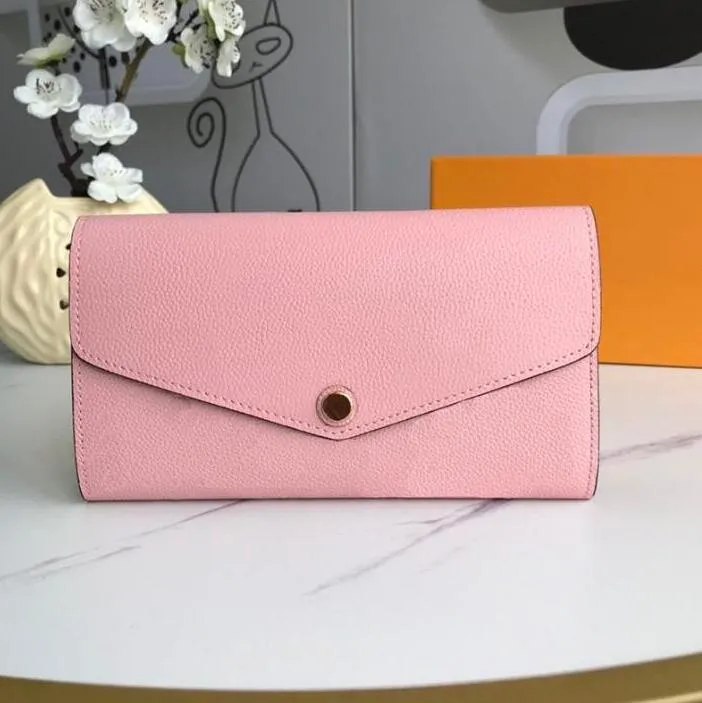 VENDA Imperdível Emilie Sarah Pallas Empreinte Couro Genuíno Feminino Carteiras Longas de Luxo Marrom Couro Genuíno Masculino Carteira de Designer Moda Bolsa