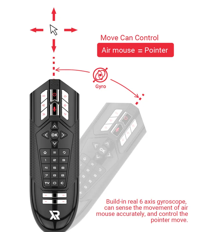 G10 Dispositif de Commande Vocale de Télécommande Sans Fil de Fil 2,4 Ghz  Pour Ordinateur Portable PC Android TV Box