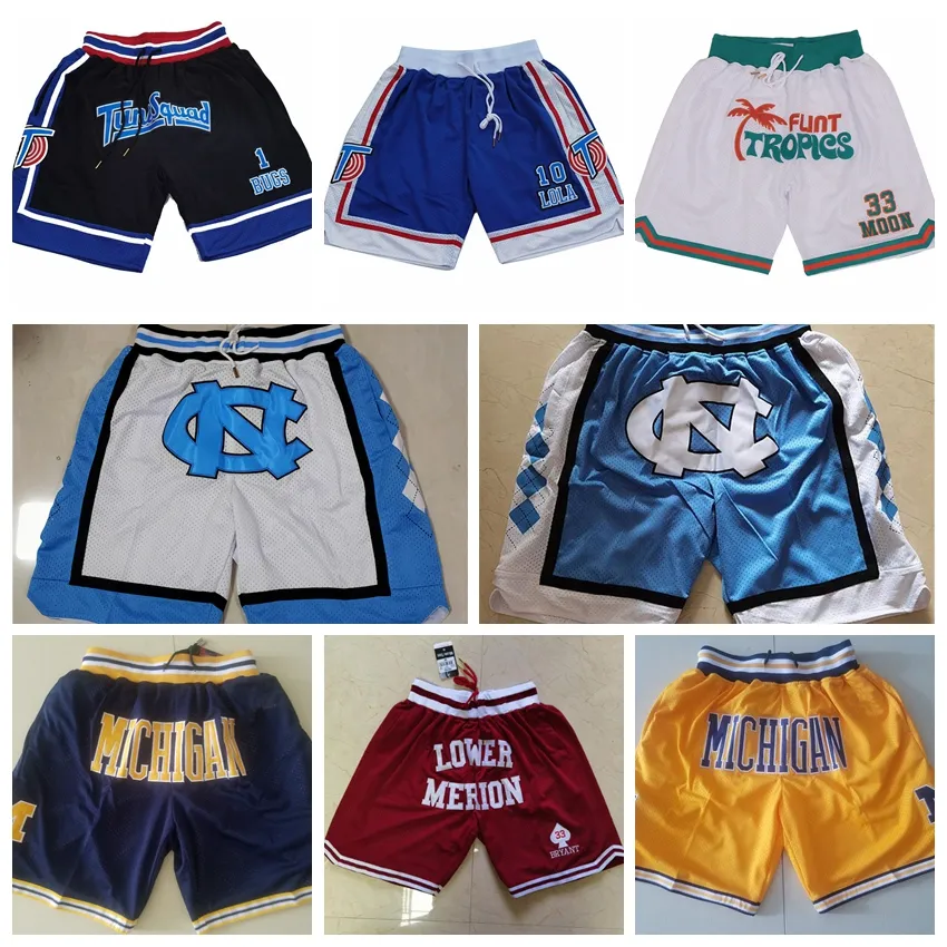 Baloncesto Just Shorts Don Ropa deportiva Quincy McCall Lower Merion Flint Tropics Semi Jackie Moon Wolverines North Carolina Space Jam Tune Squad