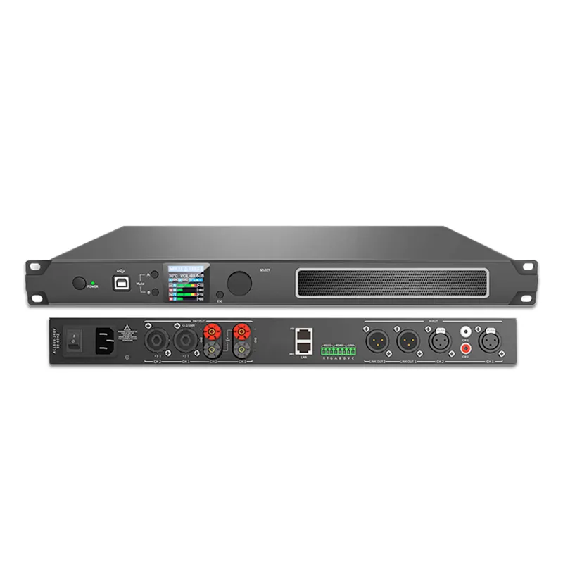 Amplificatore di controllo professionale da 1000 Watt a 2 canali Amplificatori di rete in classe D DSP Amplificatori Altoparlante