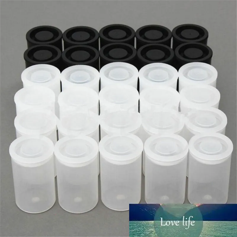 10 stks Plastic Lege Black / White Bottle 35mm Film Cans CANISTERS Containers