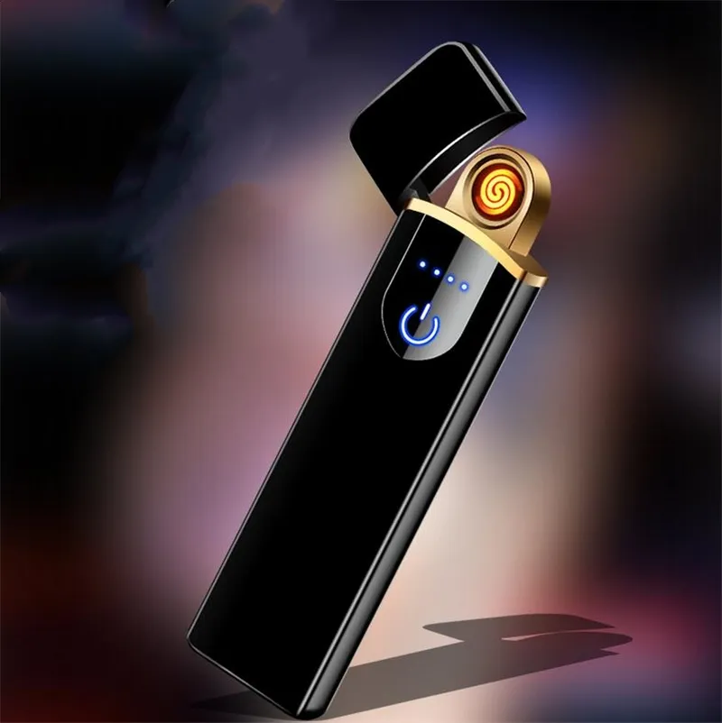 SMART-enheter USB-tändare Sandalwood Fire Folder Lighter Cigarette Lättare Vindskyddad Flamlös Uppladdningsbar Elektronisk Tändare