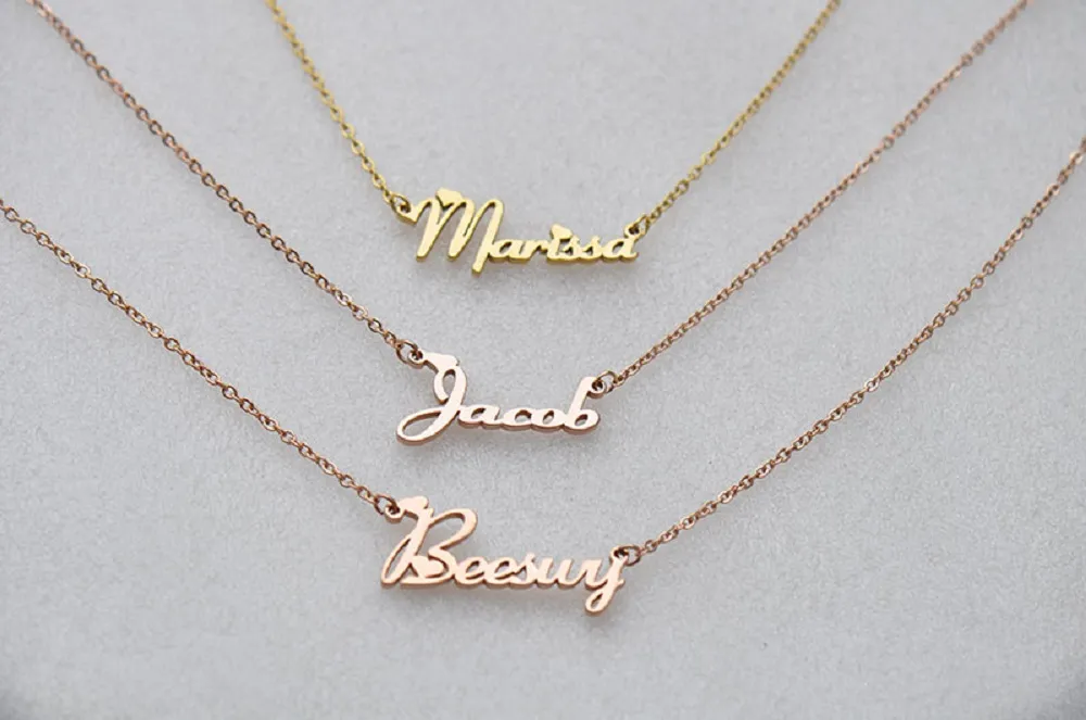 GIBZ Collar con nombre, collares con nombre personalizado para mujeres y  niñas, collar con nombre grabado personalizado, regalo para cumpleaños