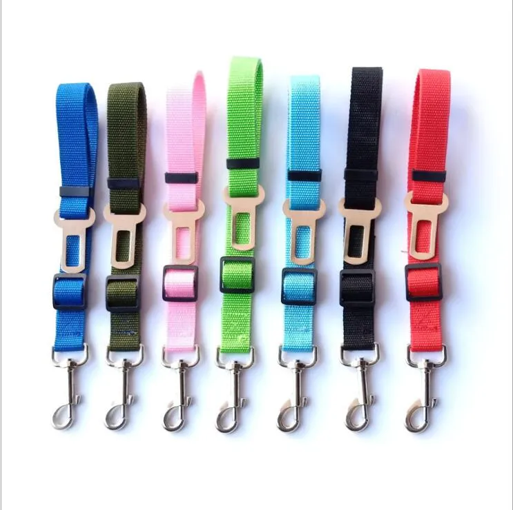 Pet Seat Safety Belt Dog Adjustable Car Vehicle Safety Belts Dog Seatbelt Chain Haulage Cable Outdoor Travel Dog Collars Leashes LSK1957